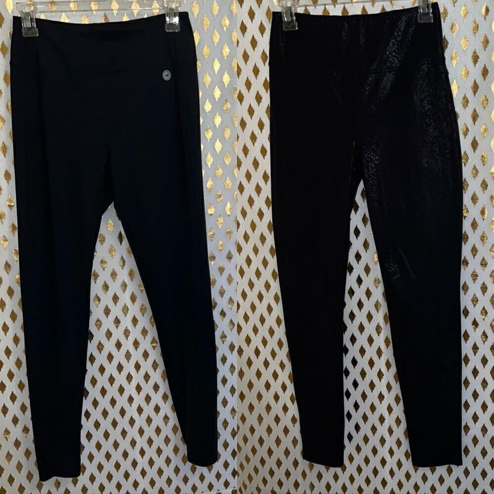 Hollister and Jennifer Lopez leggings wet look black vinyl snakeskin bundle set